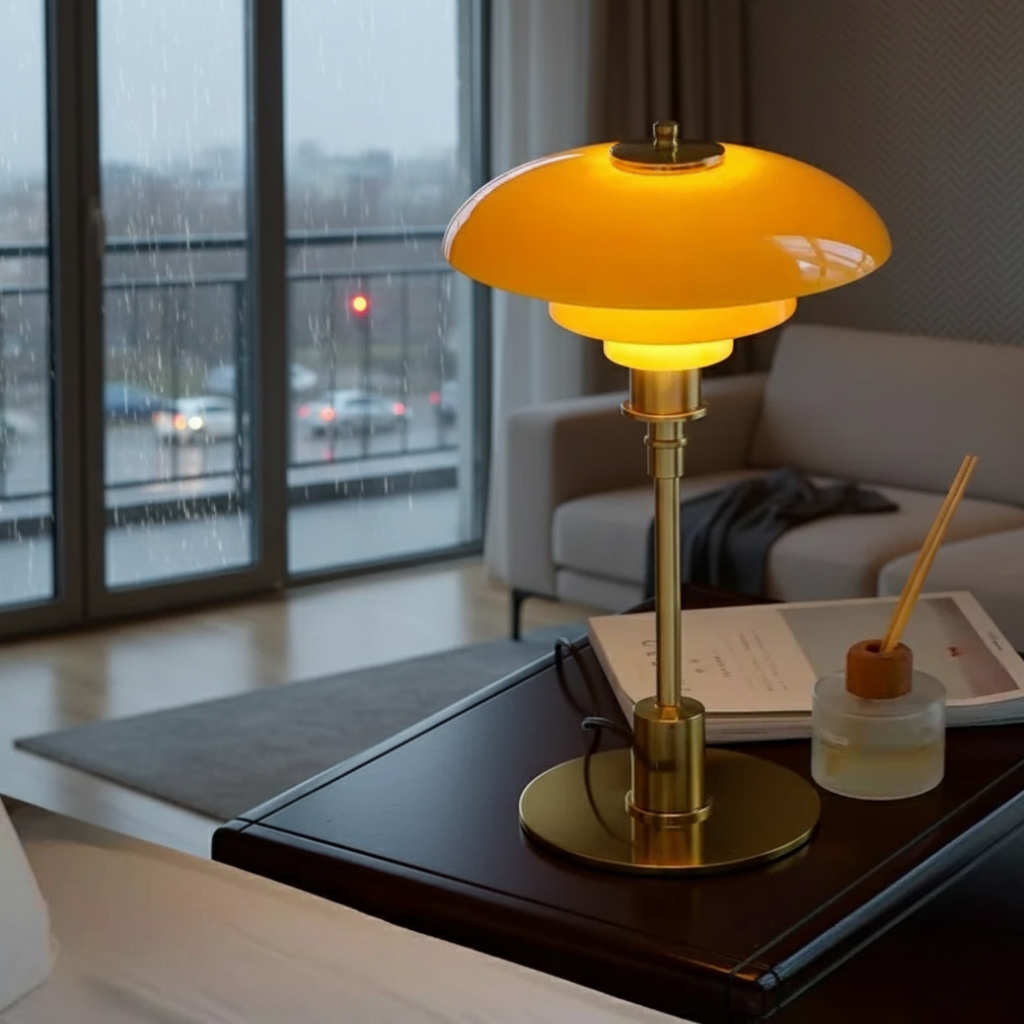 Scandinavian Style Glass Table Lamp - Minimalist LED Bedside & Desk Lighting Table Lamp