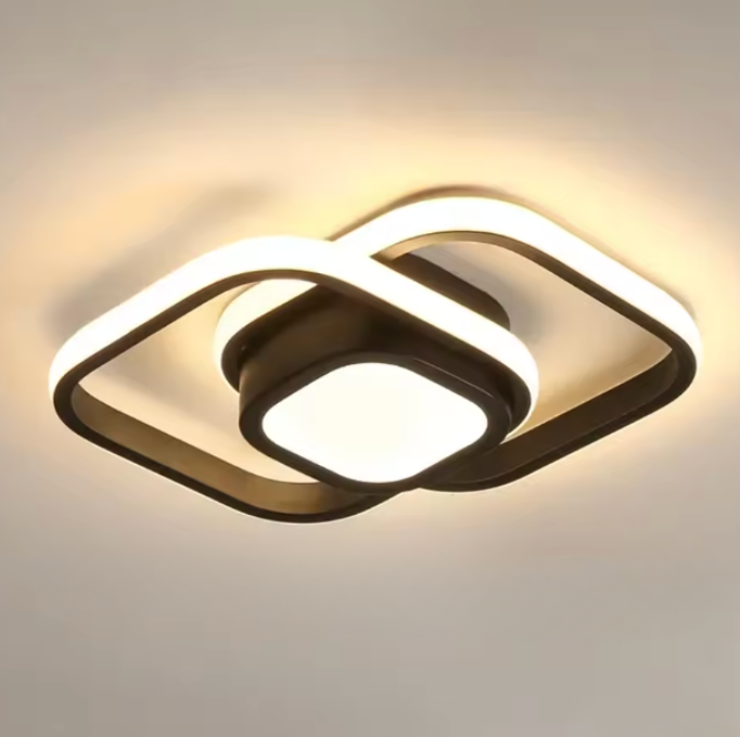 Sleek Double Ring Flush Mount Ceiling Light - Modern LED Fixture Lamps & Light Fixtures
