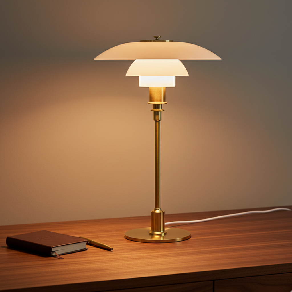 Scandinavian Style Glass Table Lamp - Minimalist LED Bedside & Desk Lighting Table Lamp