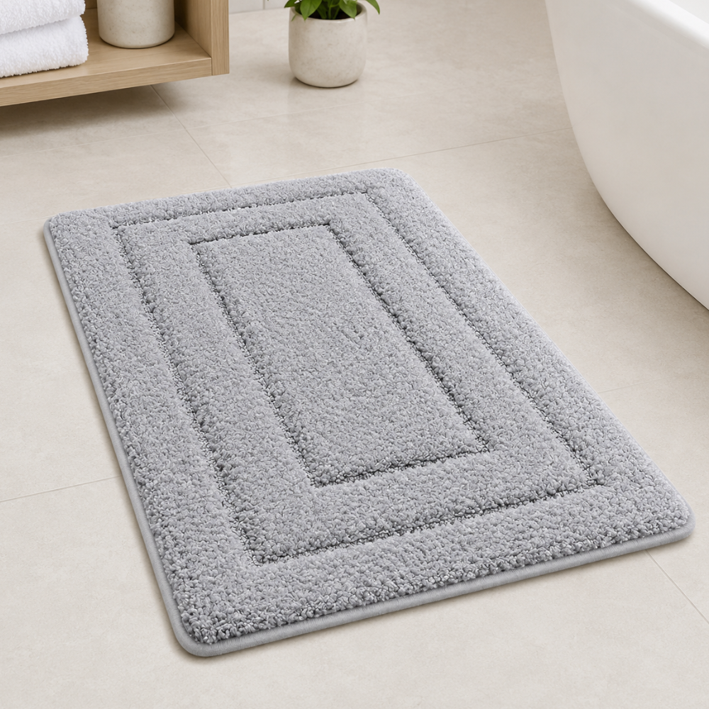 CloudStep Non-Slip Microfiber Bath Mat | Ultra-Absorbent Bathroom Rug for Modern Decor Bath Rugs & Mats