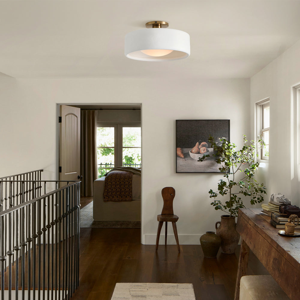 Porcelain Semi Flush Mount Ceiling Light