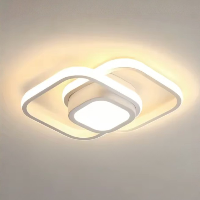 Sleek Double Ring Flush Mount Ceiling Light - Modern LED Fixture Lamps & Light Fixtures