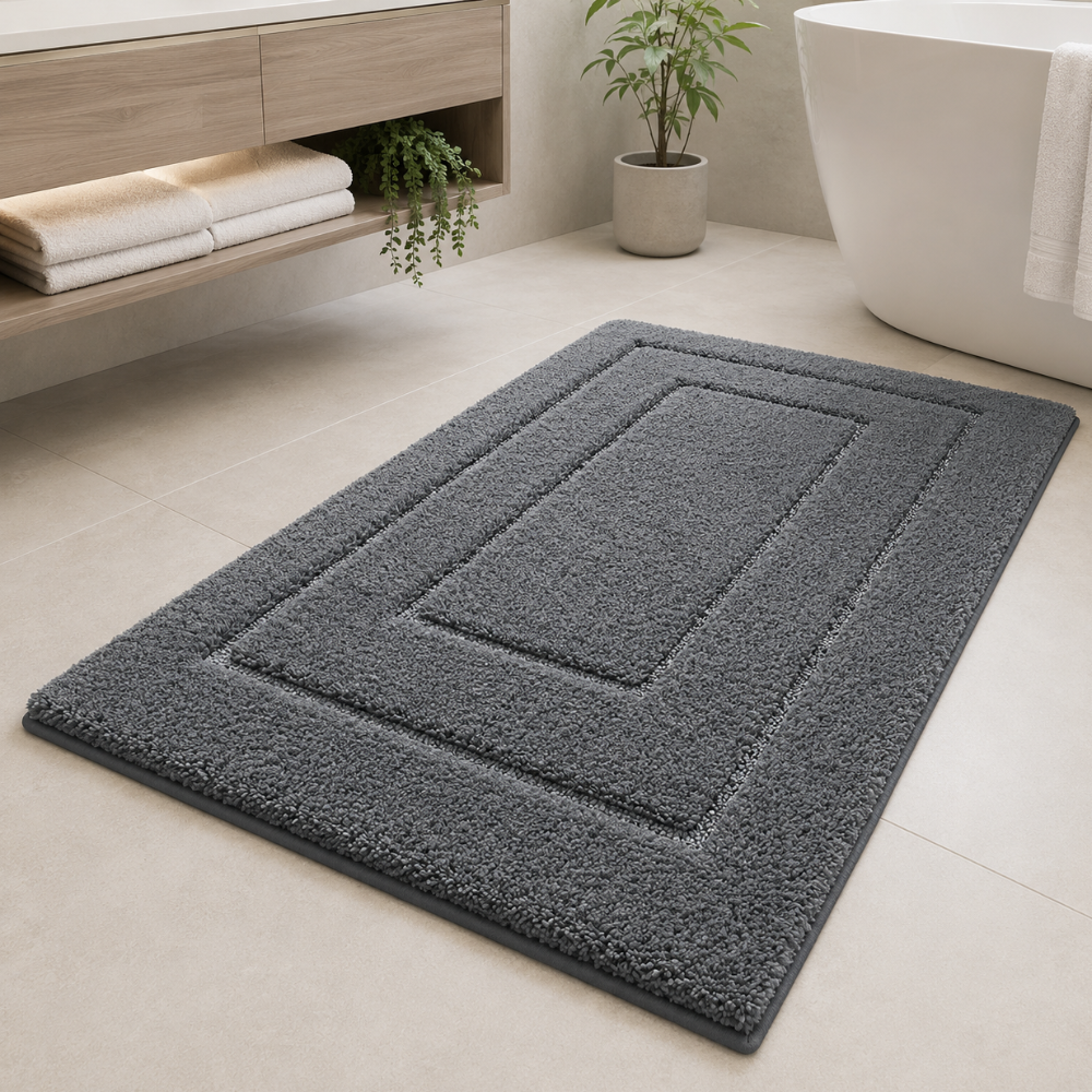 CloudStep Non-Slip Microfiber Bath Mat | Ultra-Absorbent Bathroom Rug for Modern Decor Bath Rugs & Mats