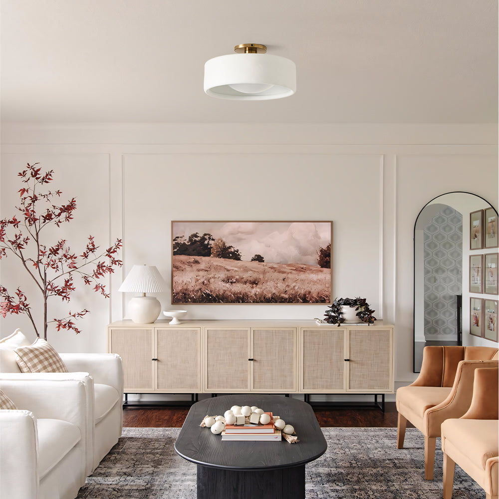 Porcelain Semi Flush Mount Ceiling Light