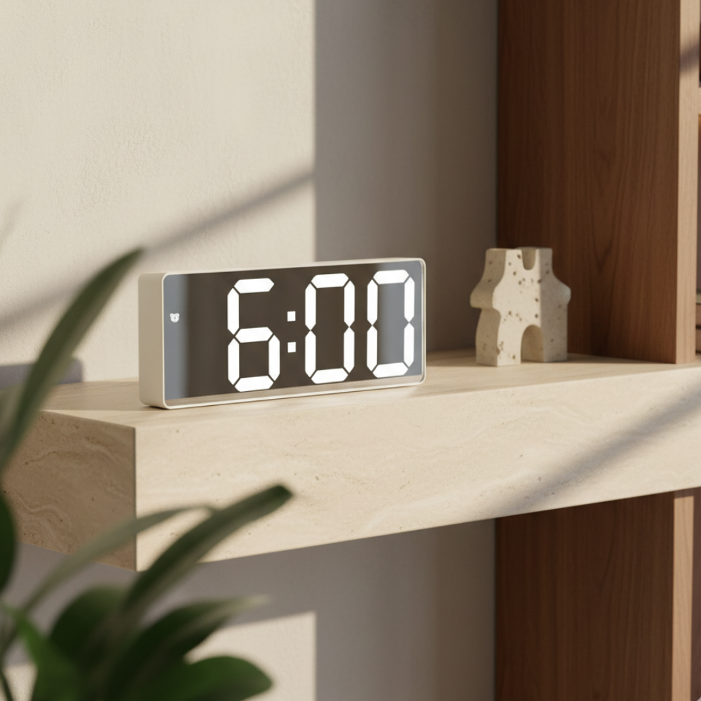 NovaClock - Digital Alarm Clock with LED Time & Temperature Display for Bedroom Alarm Clocks