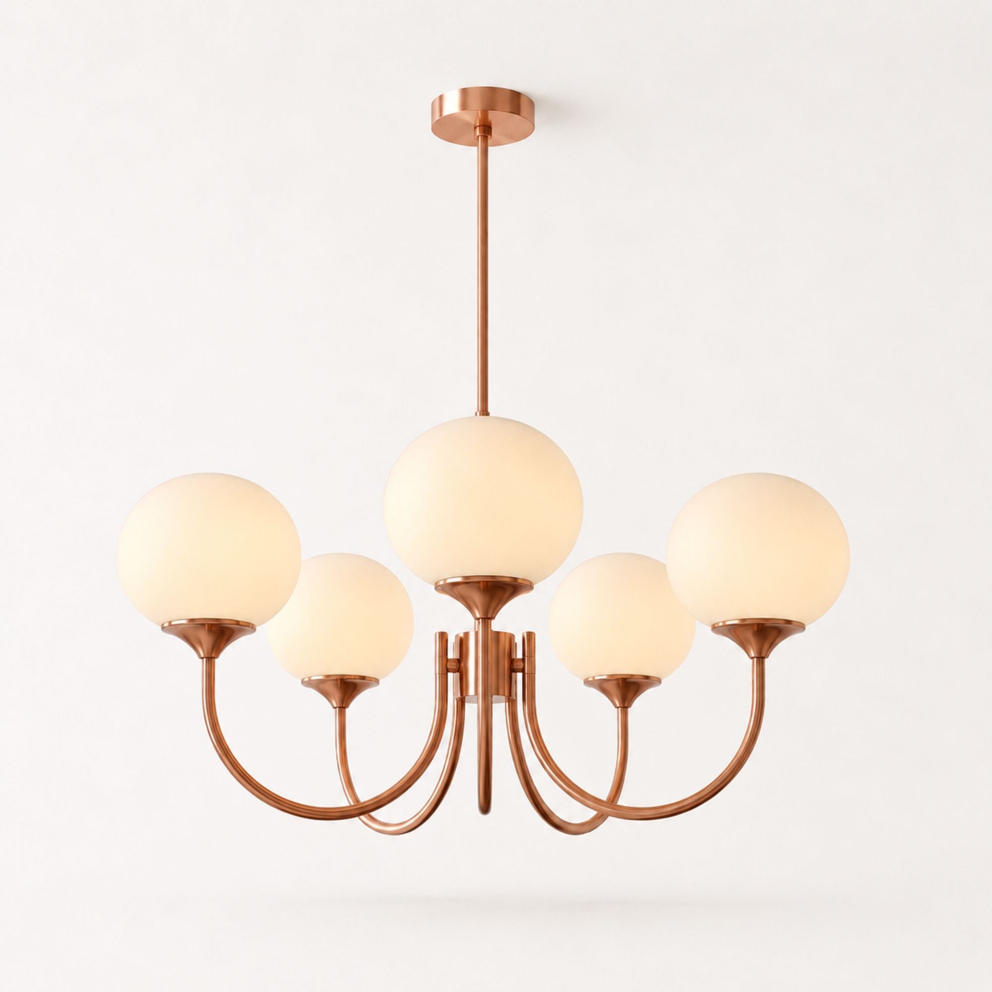 Marshmallow Hand-Sprayed Glass Globe Chandelier