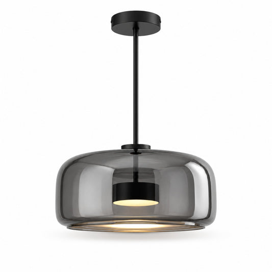 Orbe Hand-Blown Glass Pendant Light — Dimmable, 2 Sizes, Smoke or Amber Glass
