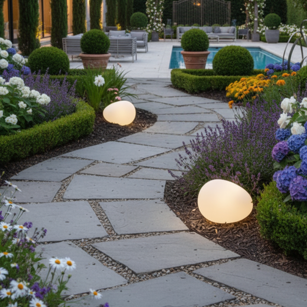 LunaStone | Solar Outdoor Pebble Stone Light, Waterproof LED Pathway Light for Garden Outdoor Lighting