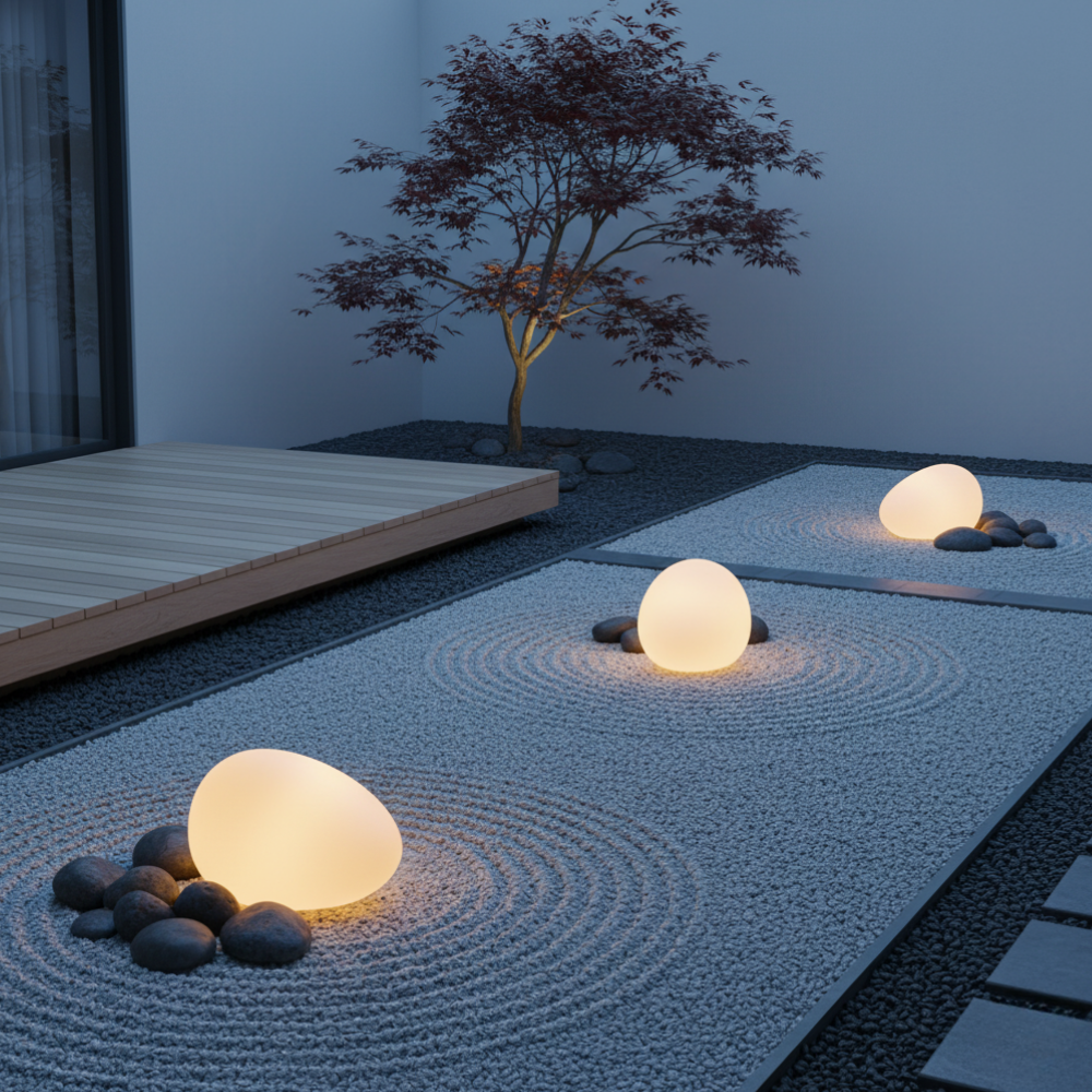 LunaStone | Solar Outdoor Pebble Stone Light, Waterproof LED Pathway Light for Garden Outdoor Lighting