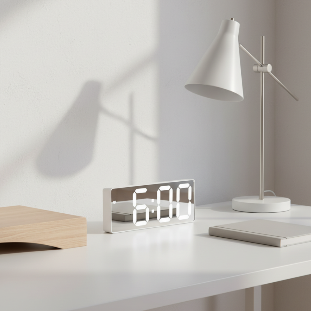 NovaClock - Digital Alarm Clock with LED Time & Temperature Display for Bedroom Alarm Clocks