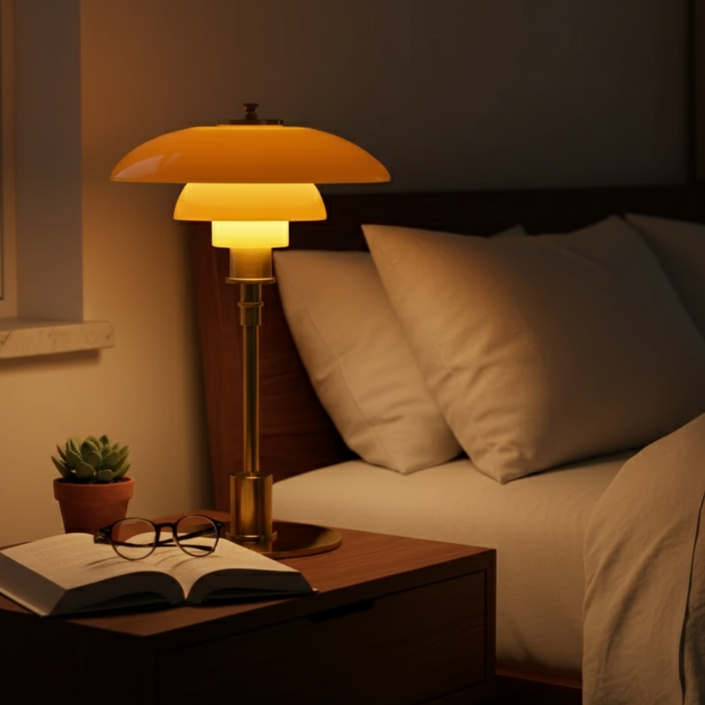 Scandinavian Style Glass Table Lamp - Minimalist LED Bedside & Desk Lighting Table Lamp