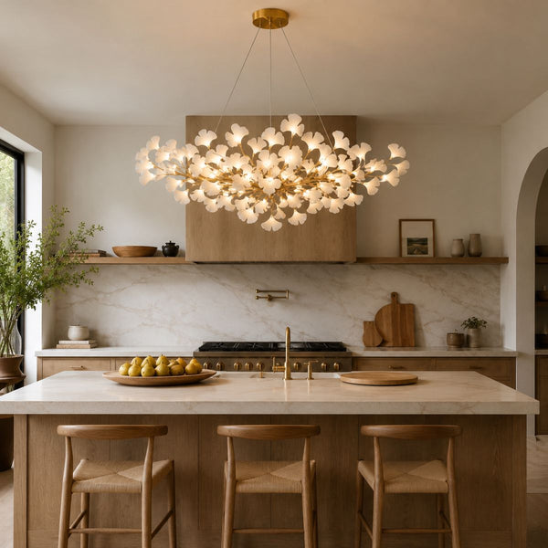 Above a kitchen island