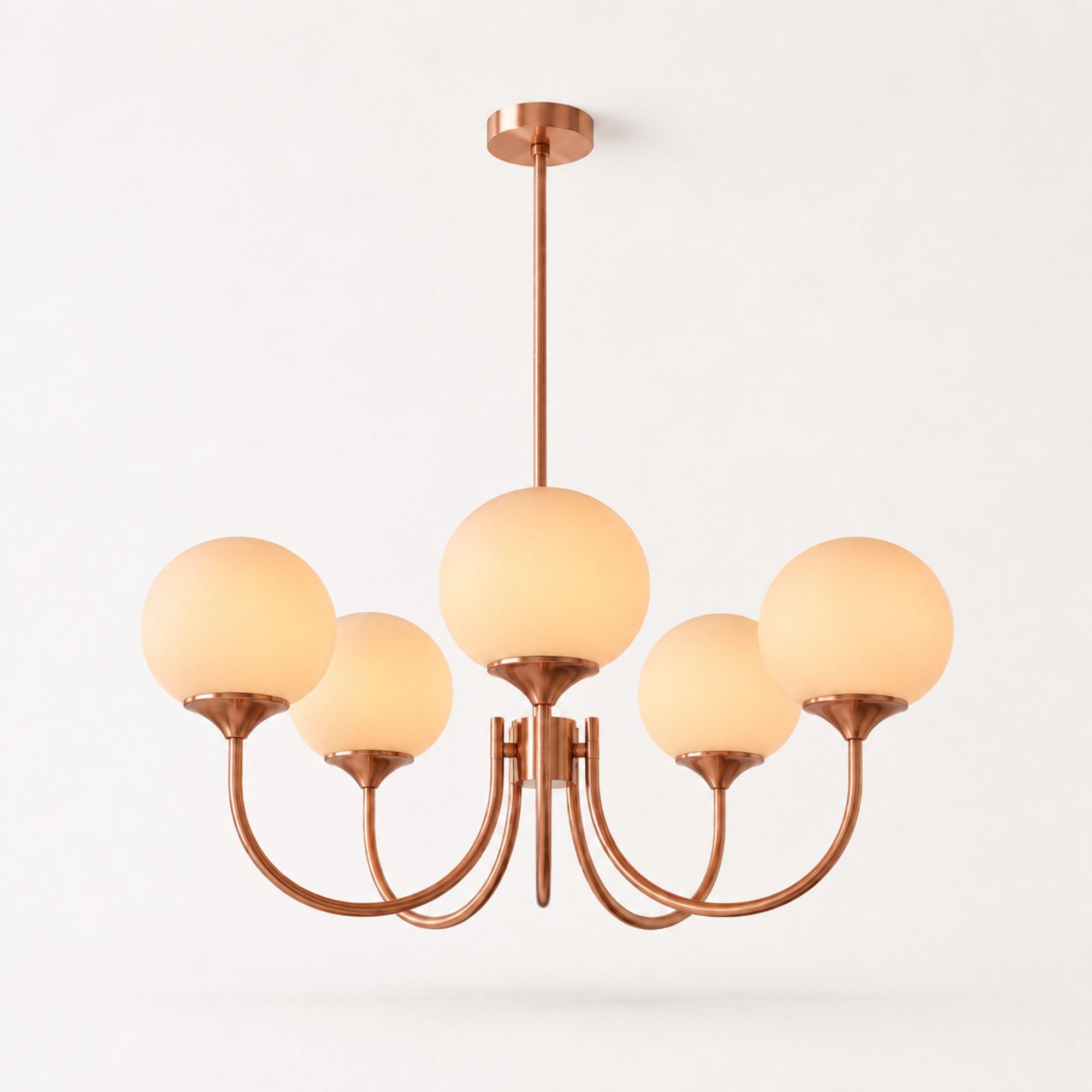 Marshmallow Hand-Sprayed Glass Globe Chandelier