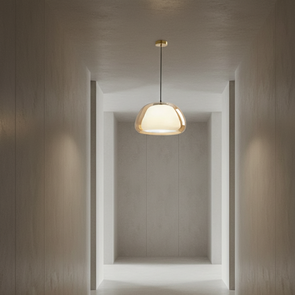 Modern Glass Pendant Light - Adjustable Dome Design for Kitchen Island Ceiling Light