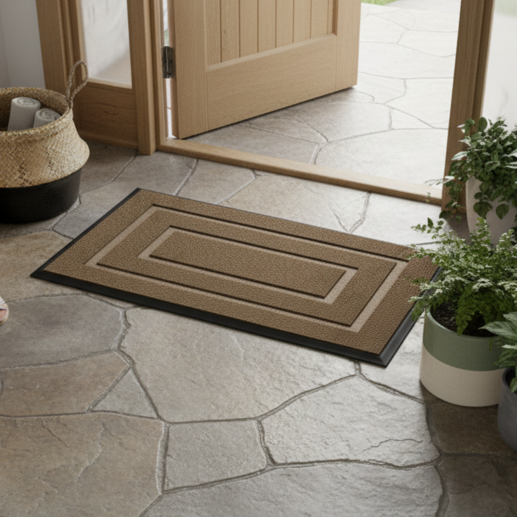 TerraMat - Non-Slip Curved Thread Outdoor Doormat for Entryways & Patios Door Mats
