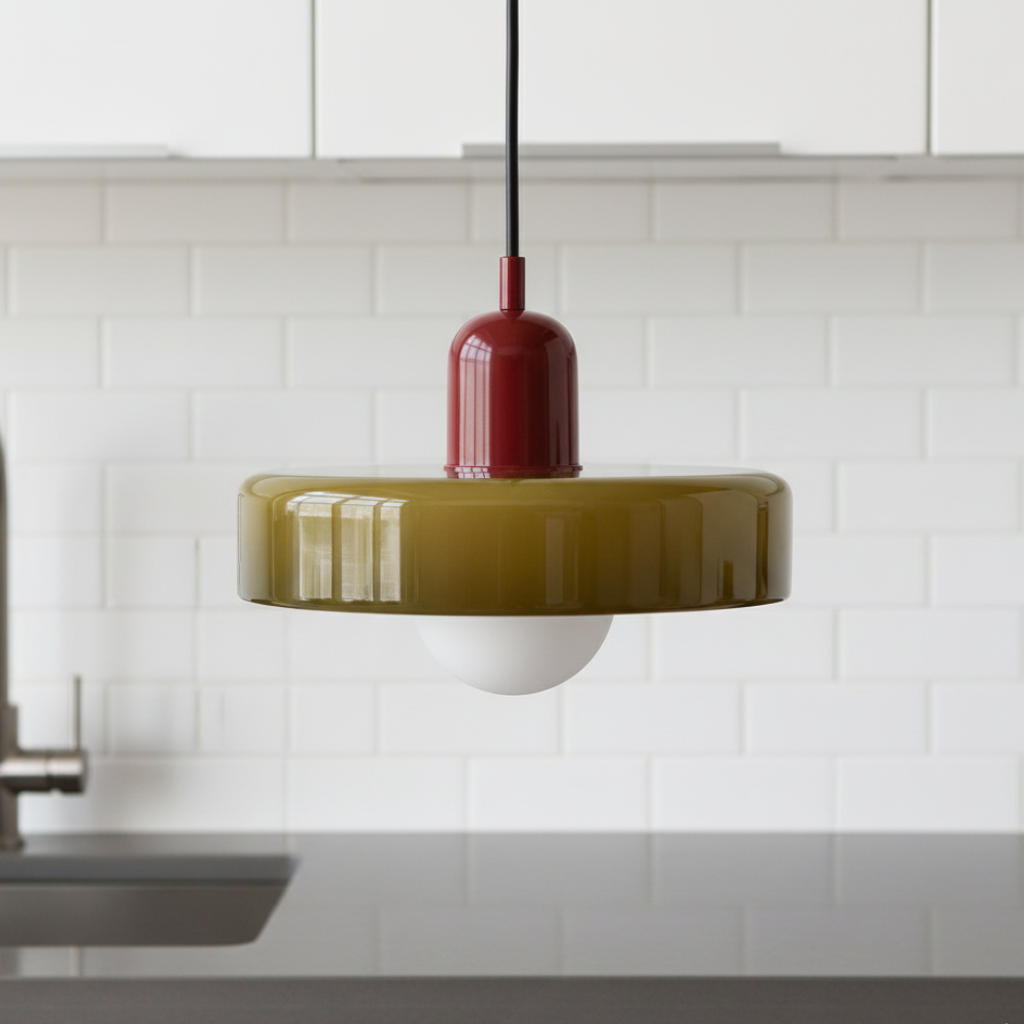 Bauhaus-Inspired Glass Pendant Light – Modern Kitchen Pendant Lighting for Island Pendant Lights