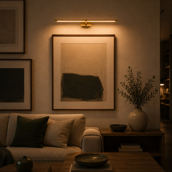 A living-room gallery wall