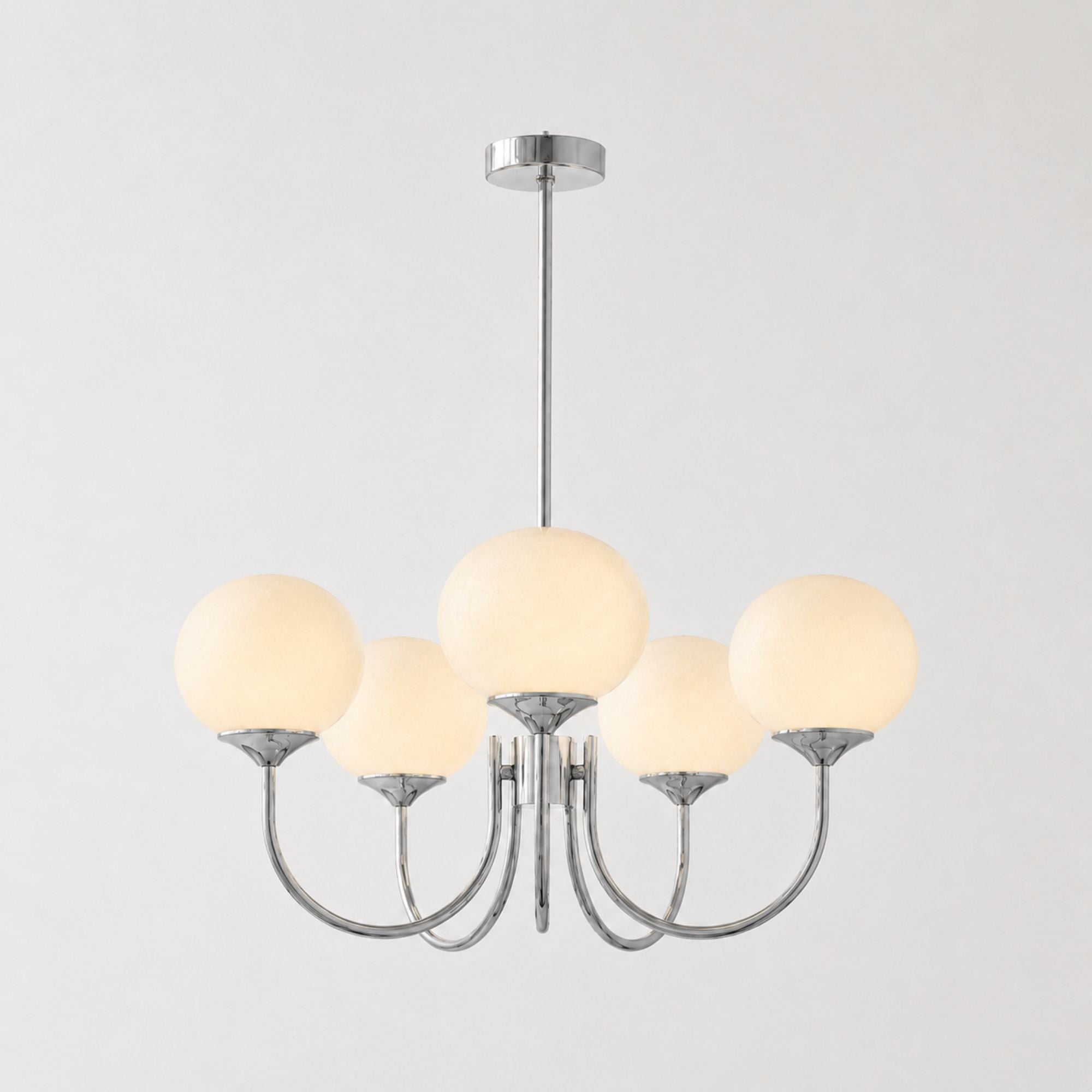 Marshmallow Hand-Sprayed Glass Globe Chandelier