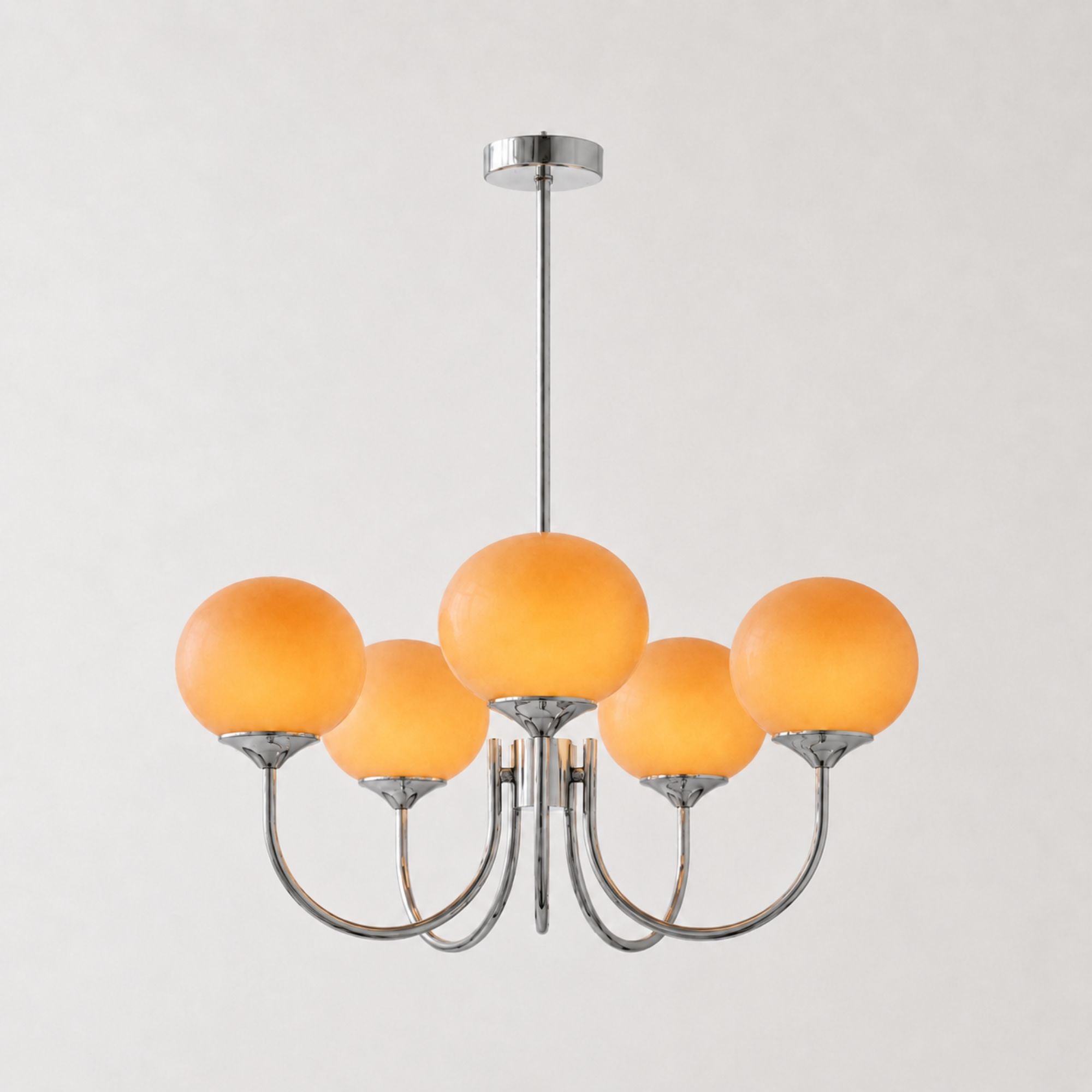 Marshmallow Hand-Sprayed Glass Globe Chandelier