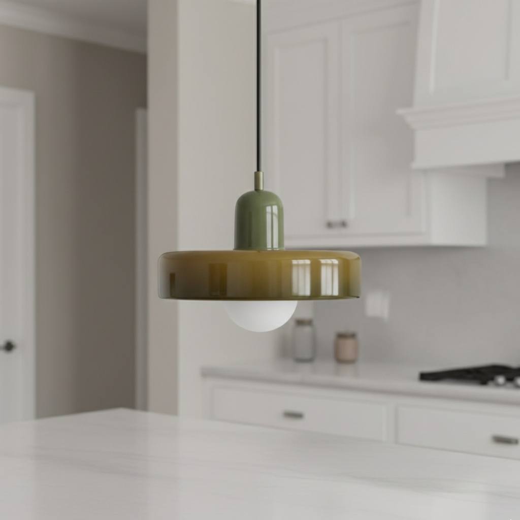 Bauhaus-Inspired Glass Pendant Light – Modern Kitchen Pendant Lighting for Island Pendant Lights