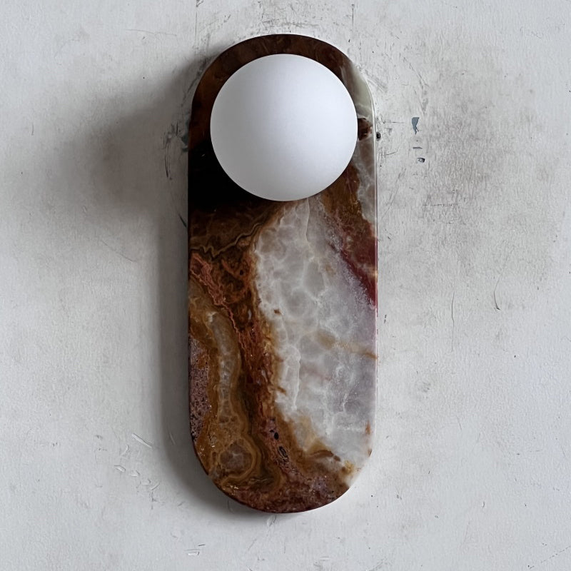 Lucie Onyx & Travertine Wall Lamp