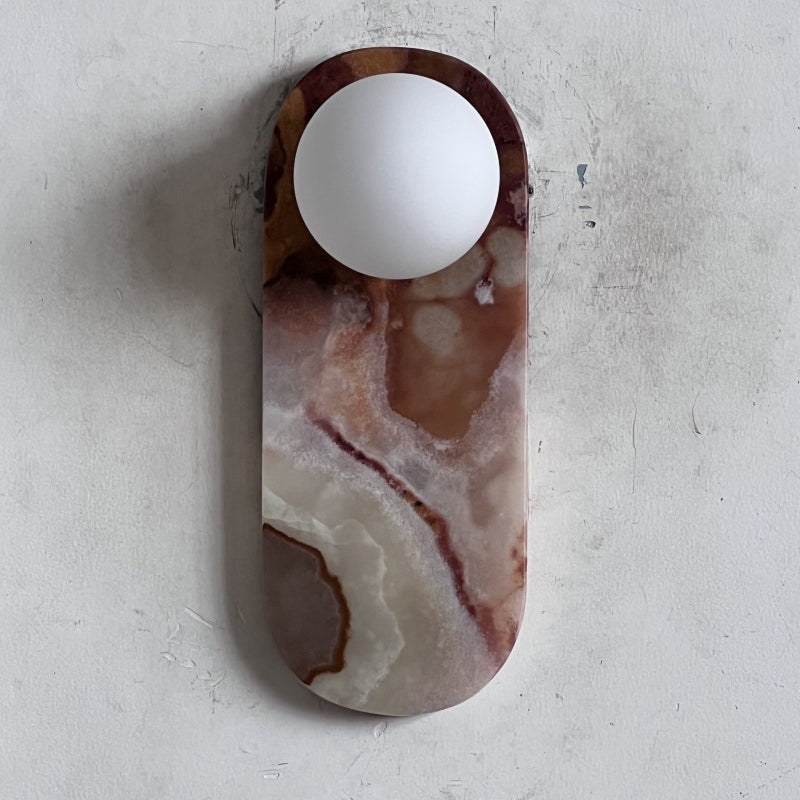 Lucie Onyx & Travertine Wall Lamp
