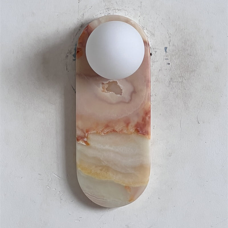 Lucie Onyx & Travertine Wall Lamp