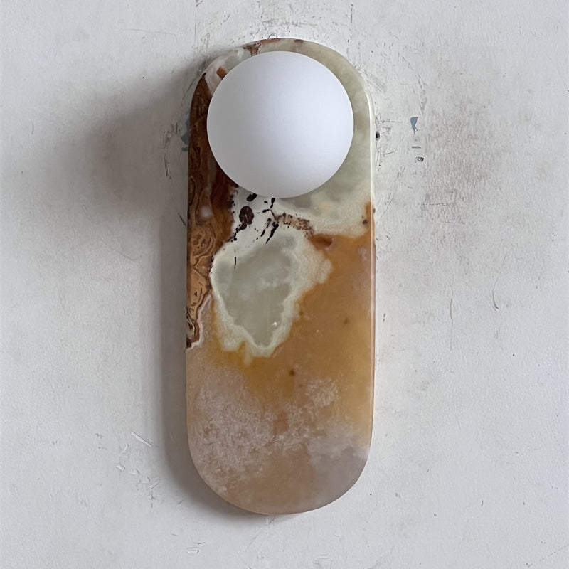 Lucie Onyx & Travertine Wall Lamp