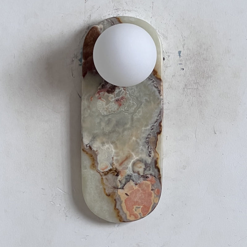 Lucie Onyx & Travertine Wall Lamp
