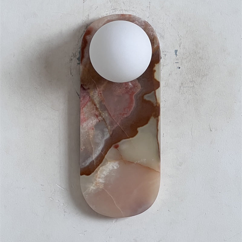 Lucie Onyx & Travertine Wall Lamp