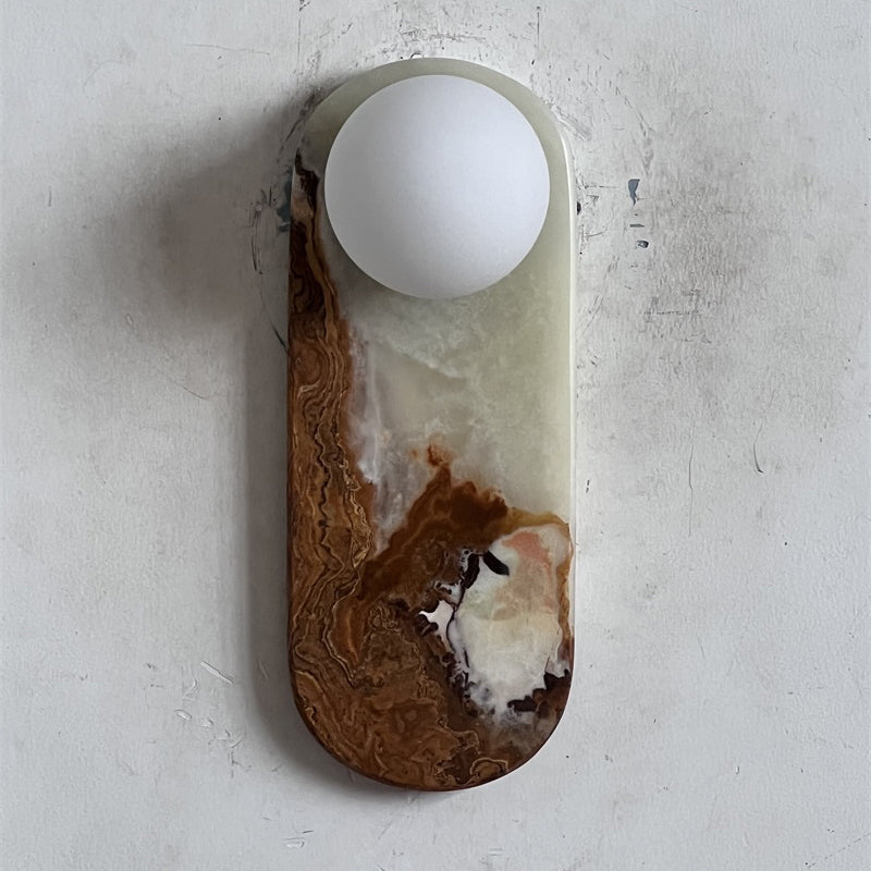 Lucie Onyx & Travertine Wall Lamp