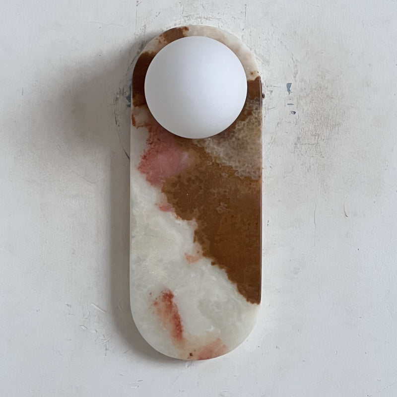Lucie Onyx & Travertine Wall Lamp