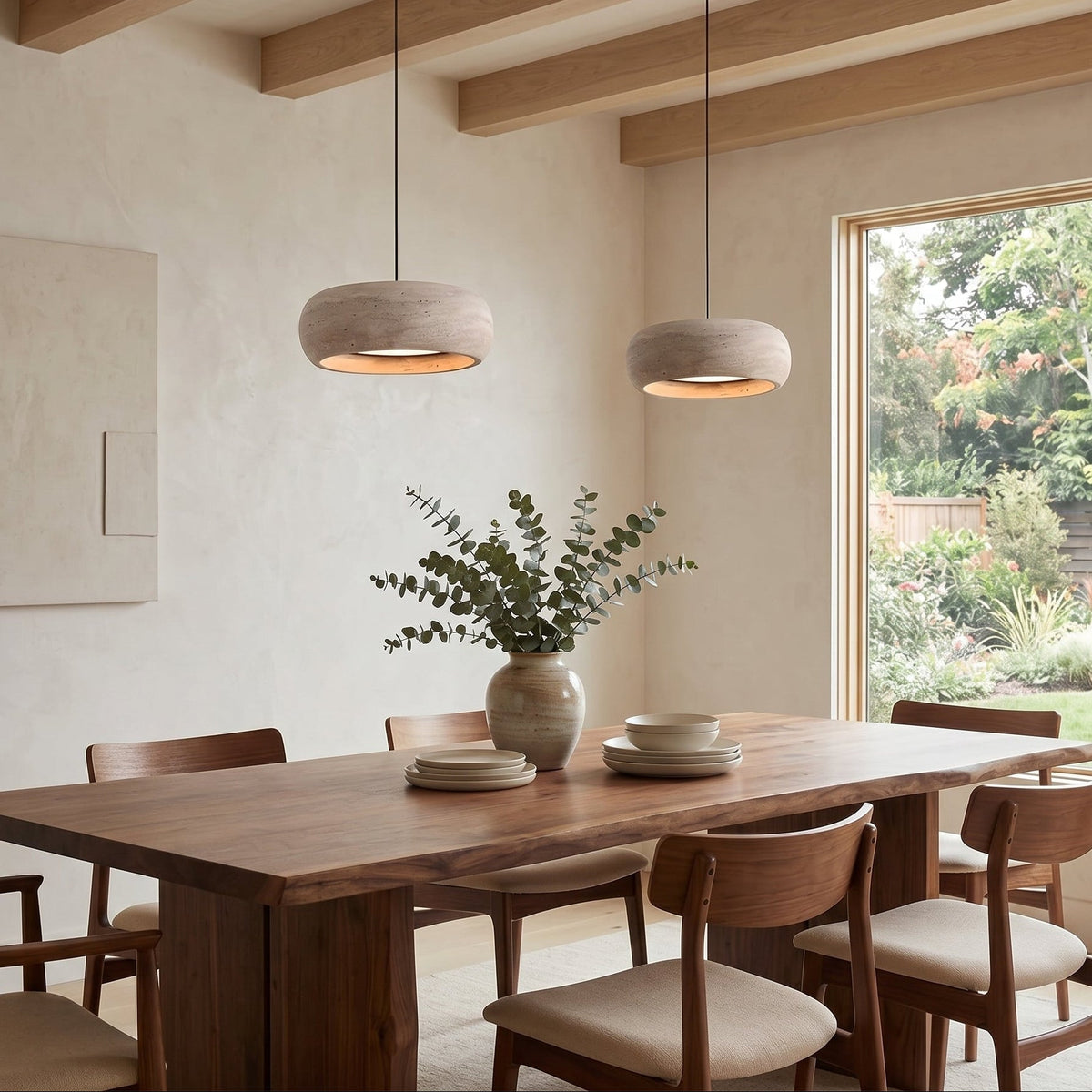 Travertine Drum Pendant Light