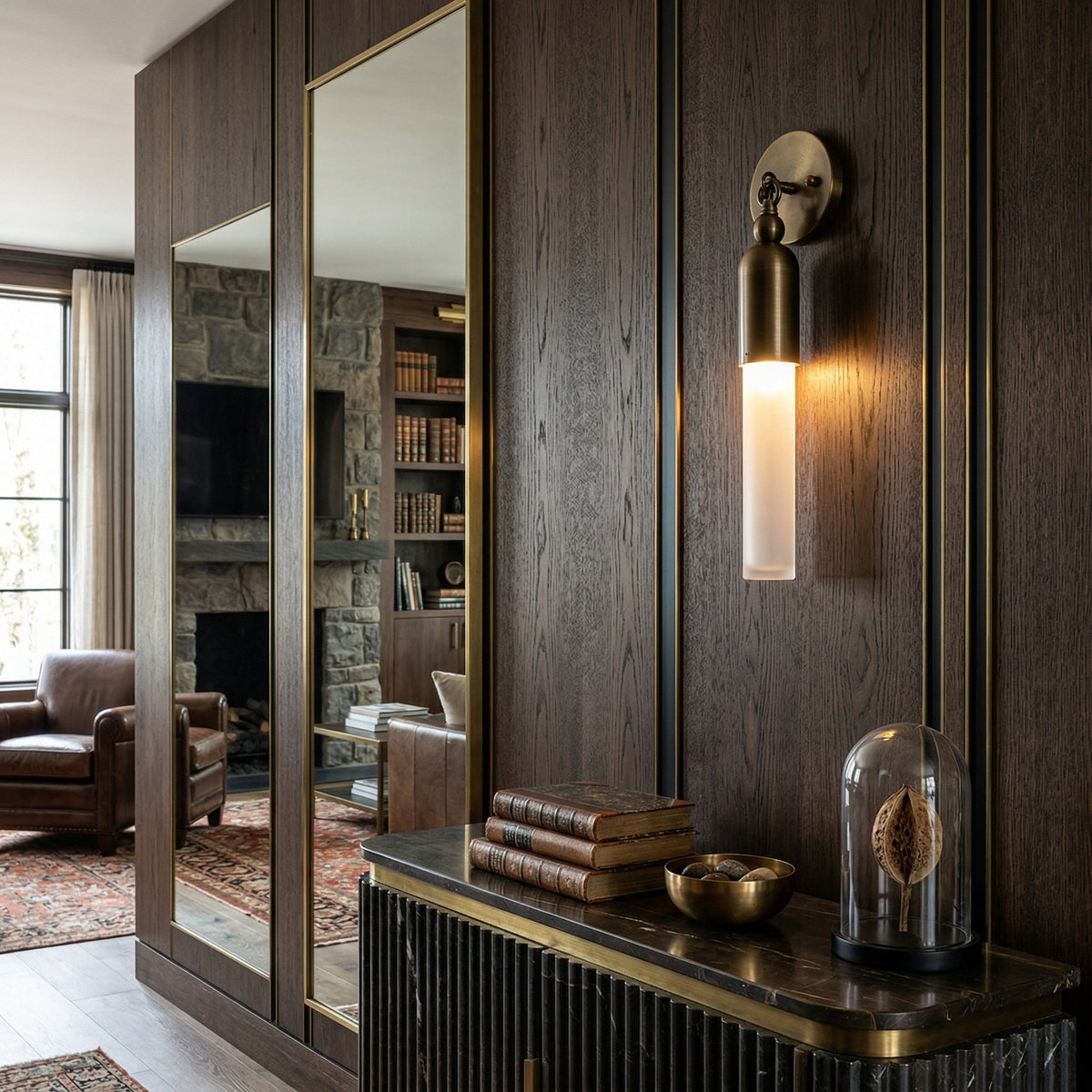 Darby Brass & Glass Wall Lamp