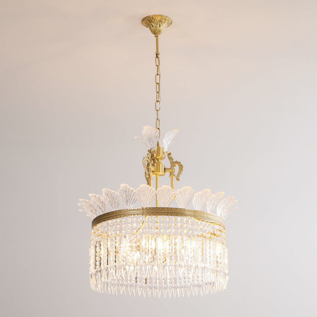 Crinoline Brass & Crystal Chandelier