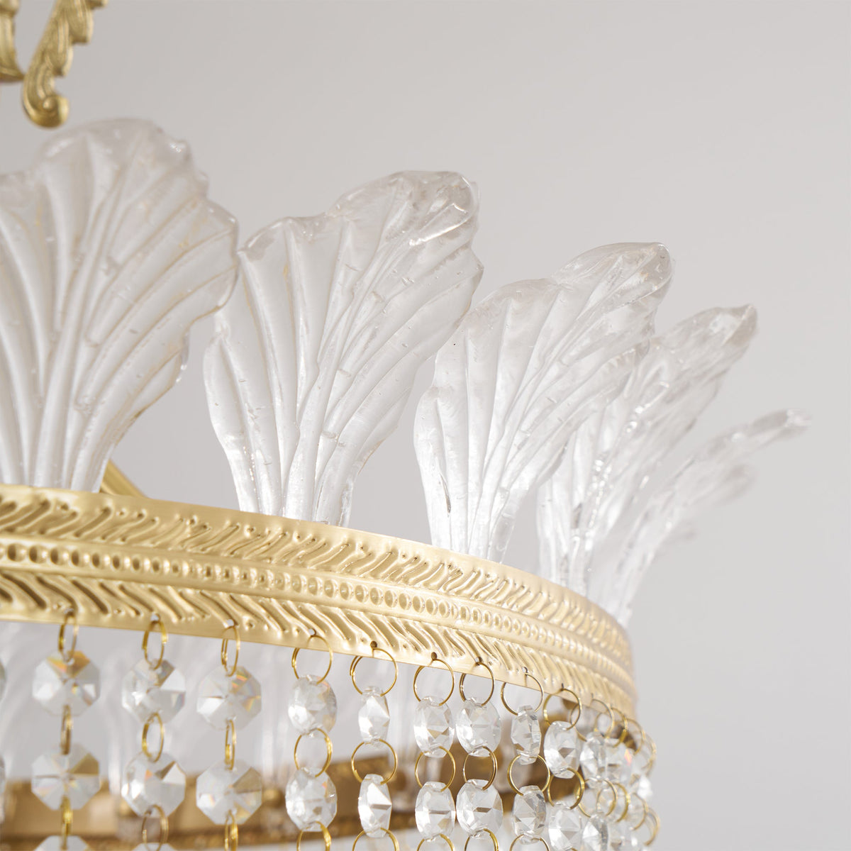 Crinoline Brass & Crystal Chandelier