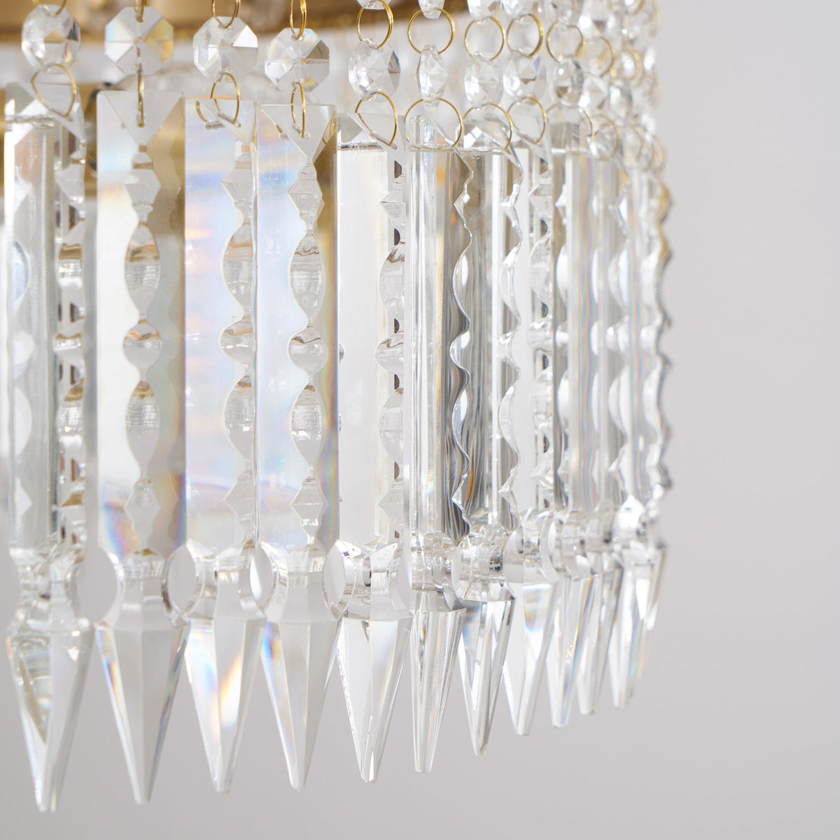 Crinoline Brass & Crystal Chandelier