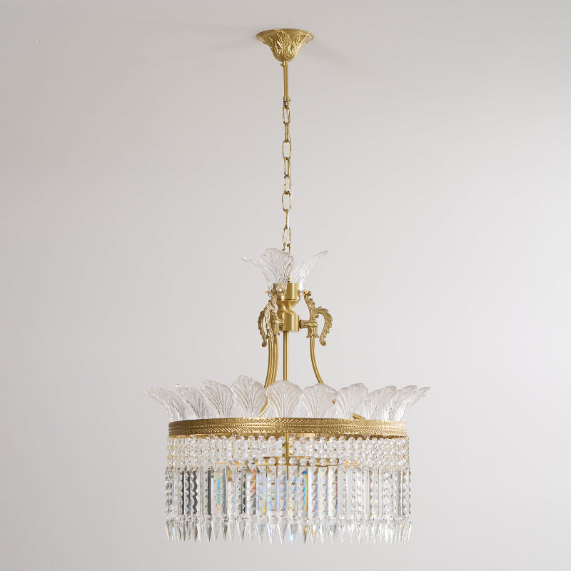 Crinoline Brass & Crystal Chandelier