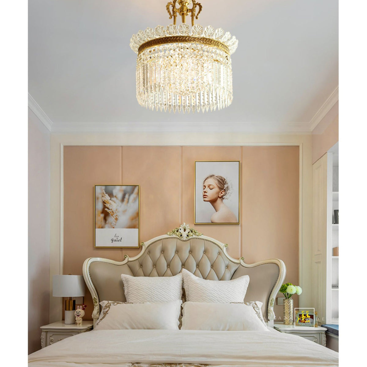 Crinoline Brass & Crystal Chandelier