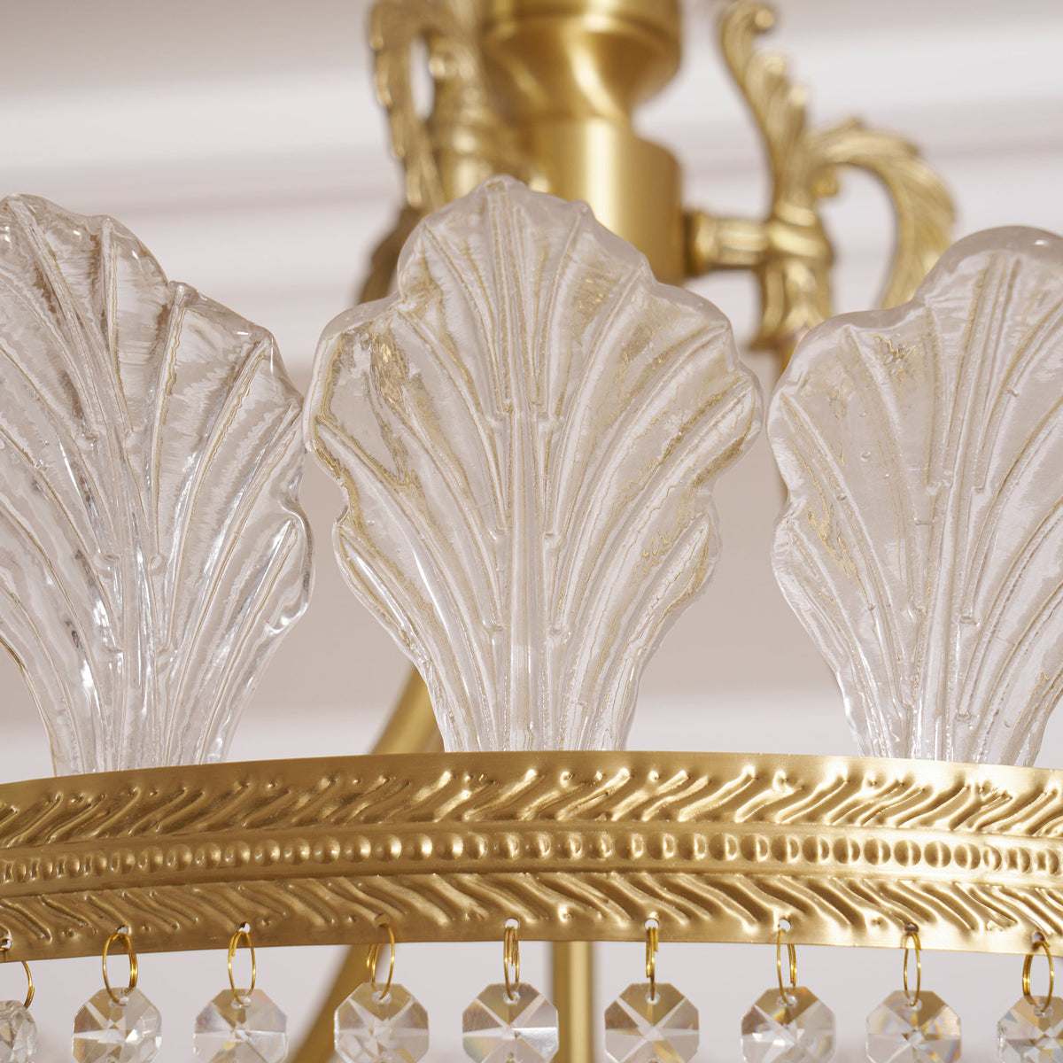 Crinoline Brass & Crystal Chandelier