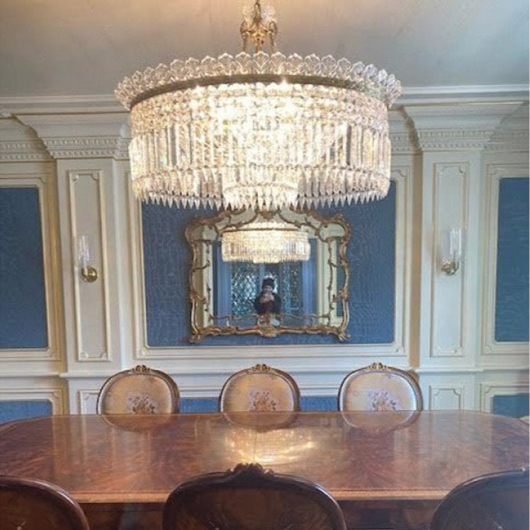 Crinoline Brass & Crystal Chandelier