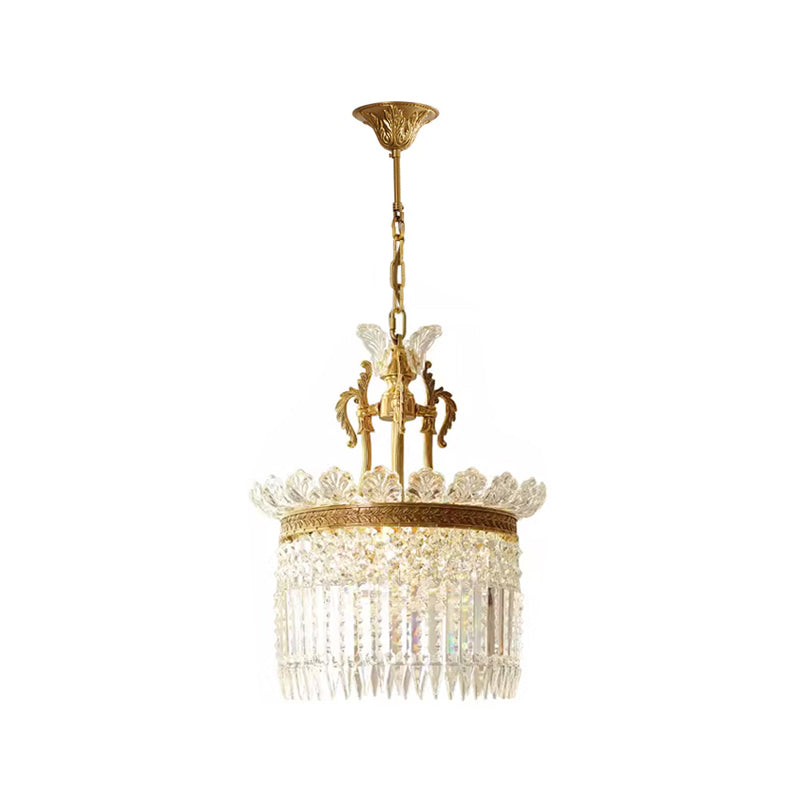 Crinoline Brass & Crystal Chandelier