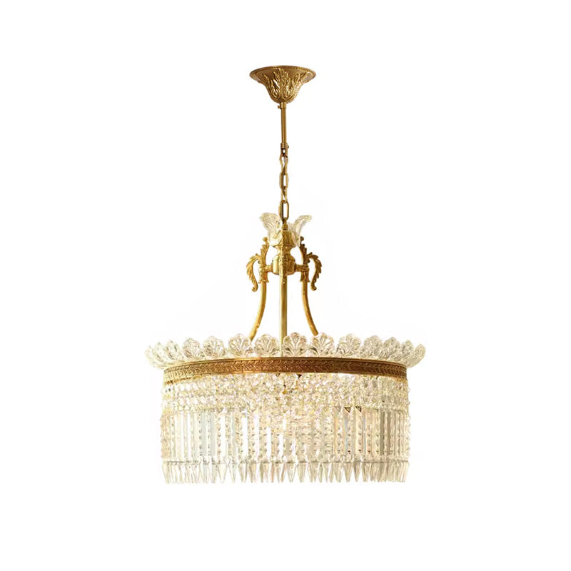 Crinoline Brass & Crystal Chandelier