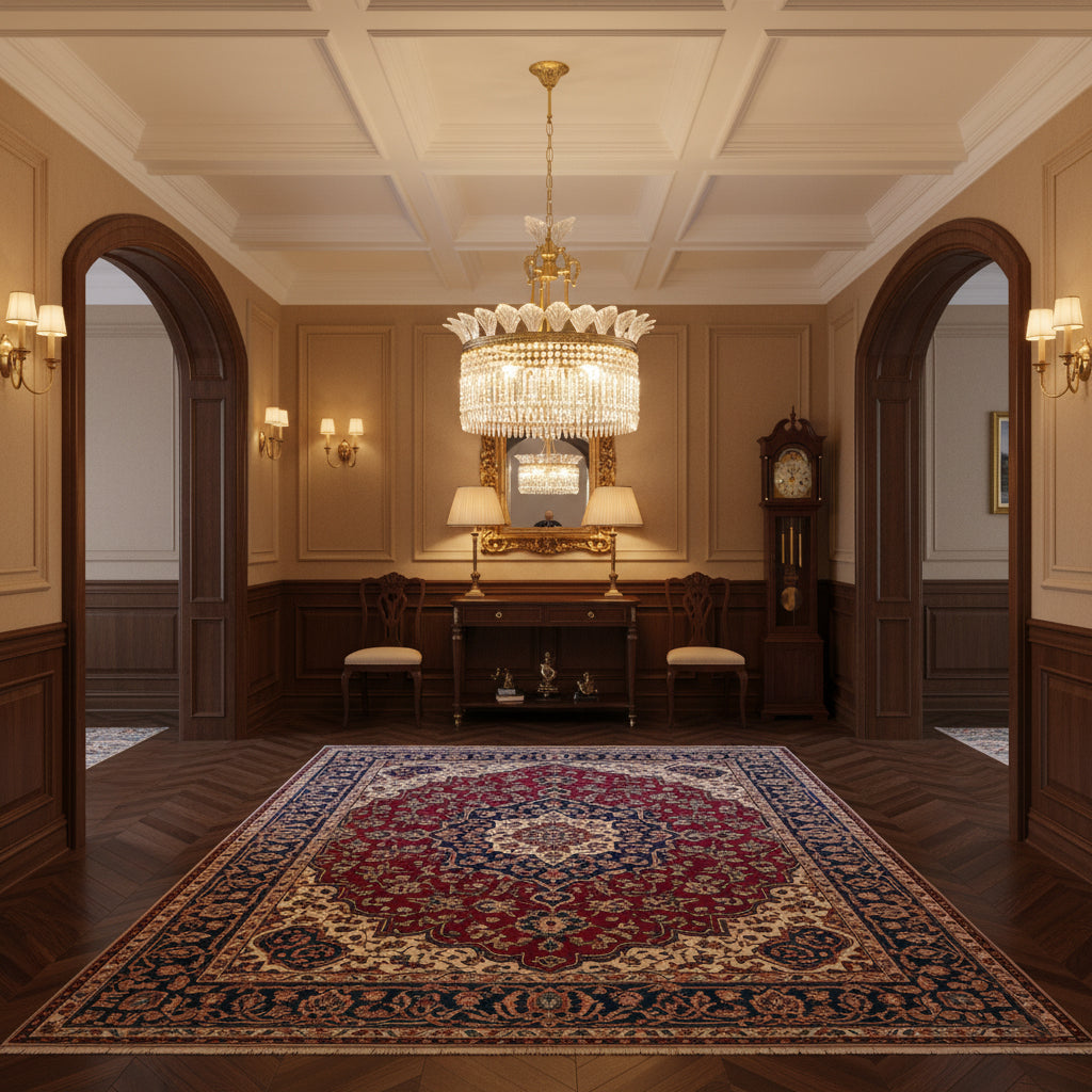 Crinoline Brass & Crystal Chandelier
