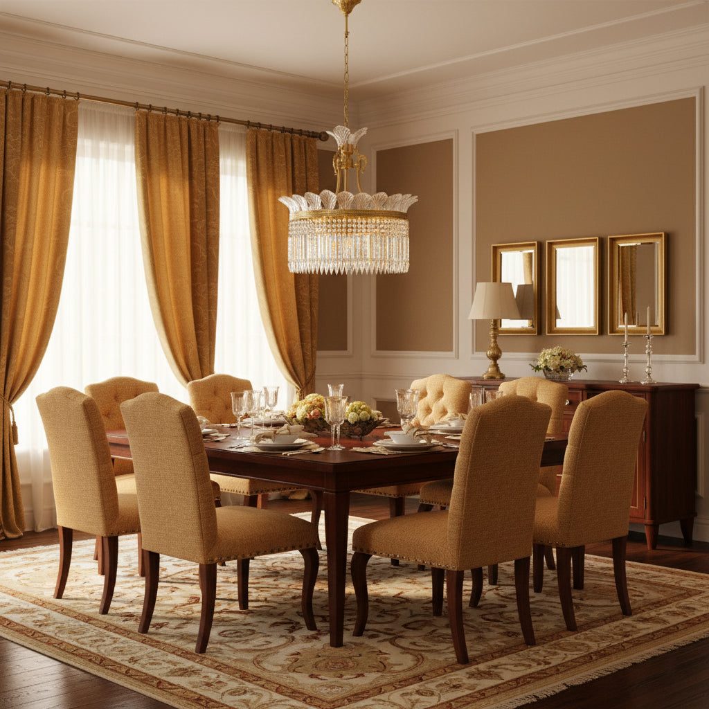 Crinoline Brass & Crystal Chandelier