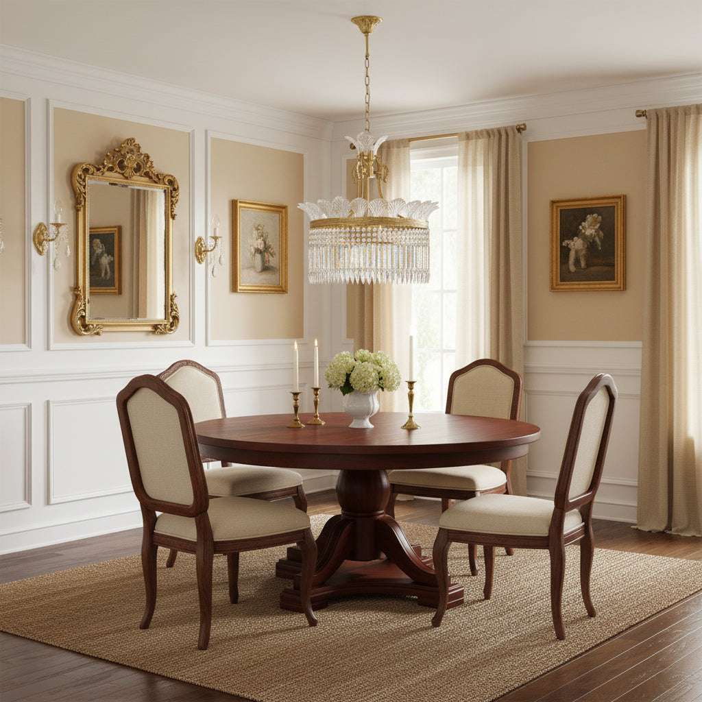 Crinoline Brass & Crystal Chandelier