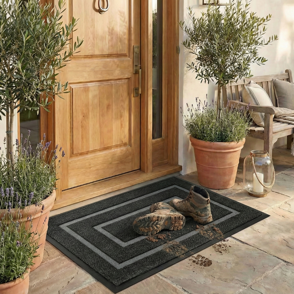 TerraMat - Non-Slip Curved Thread Outdoor Doormat for Entryways & Patios Door Mats