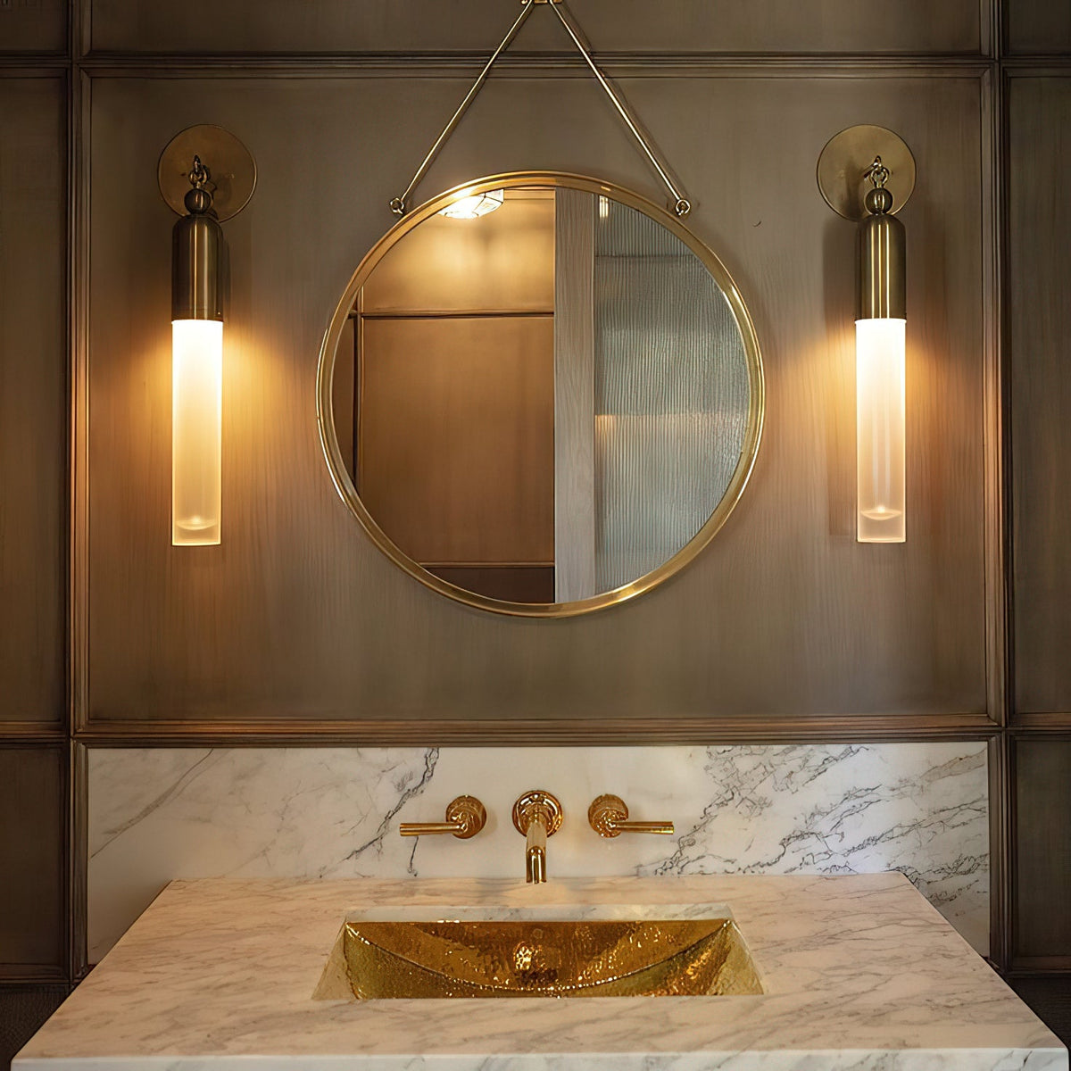 Darby Brass & Glass Wall Lamp