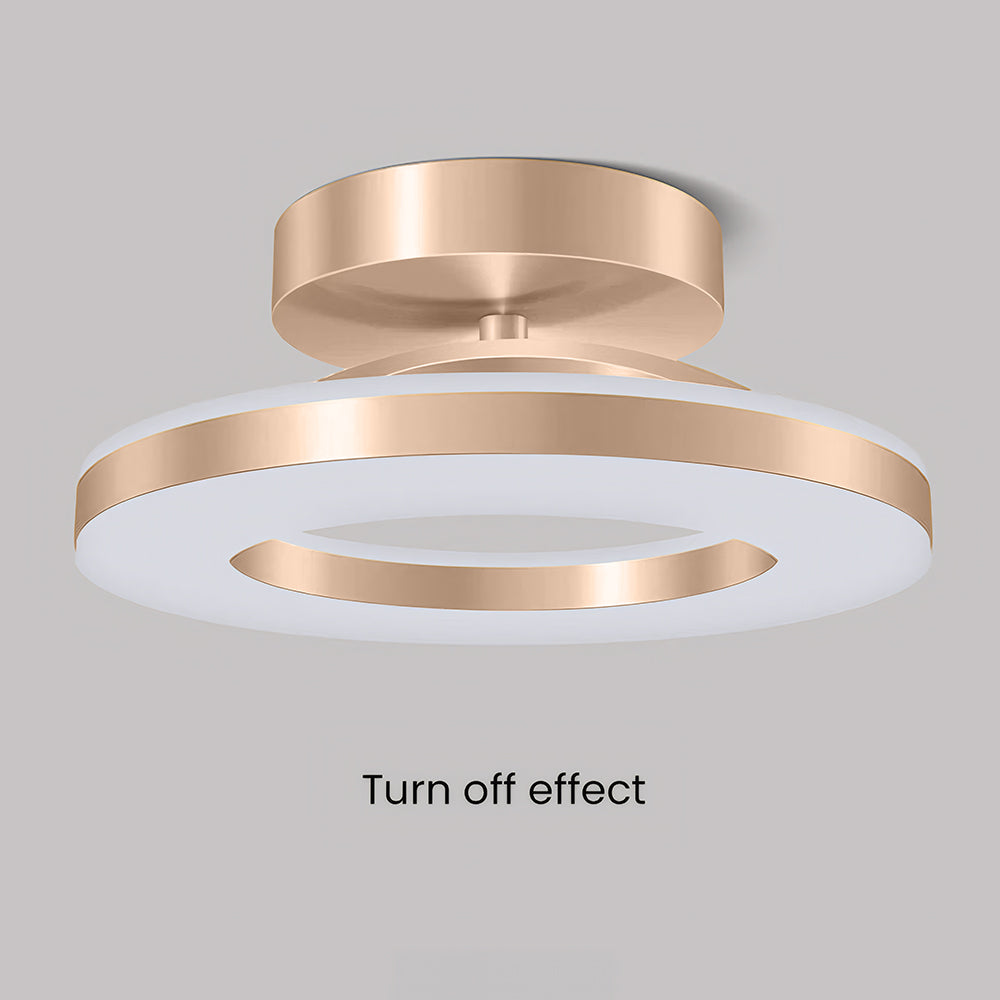 Elegant Modern Flush Mount Ceiling Light - Gold Iron LED Fixture Lighting