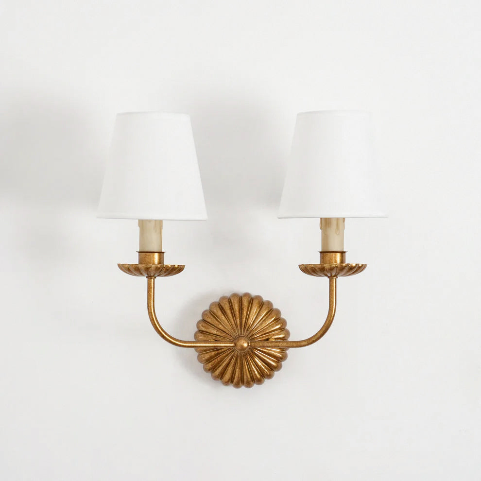 Catina Gold-Leaf Double Wall Sconce